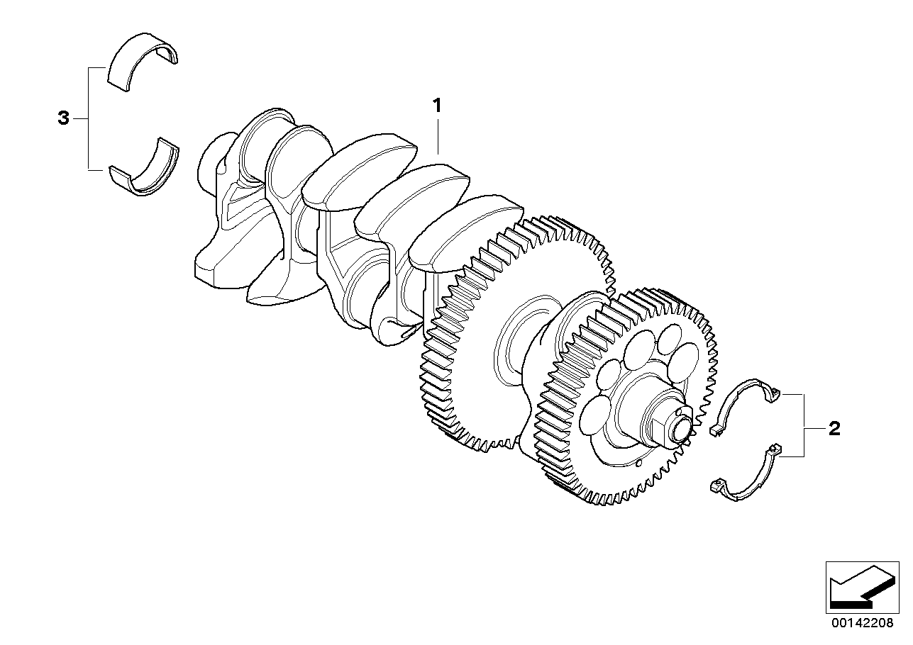 Kurbelwelle mit Lagerschalen