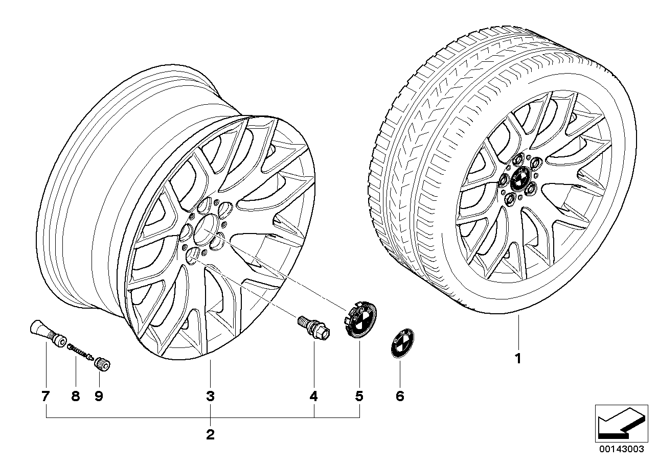 Cerchio in lega BMW raggi incr. 177