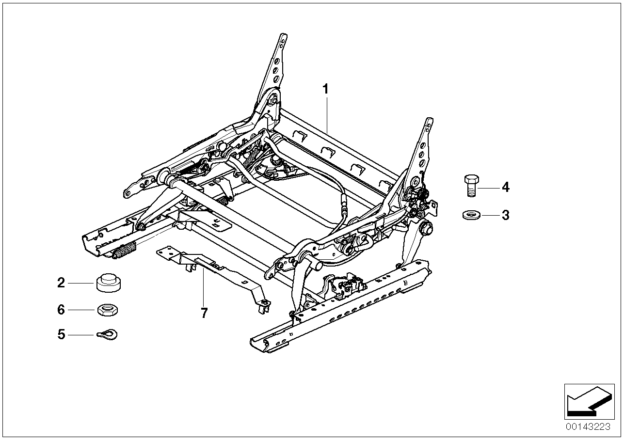 Front seat rail