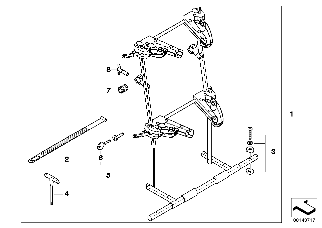 Ski holder on MINI rear rack