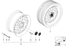 BMW light alloy wheel, ellips. styl. 46