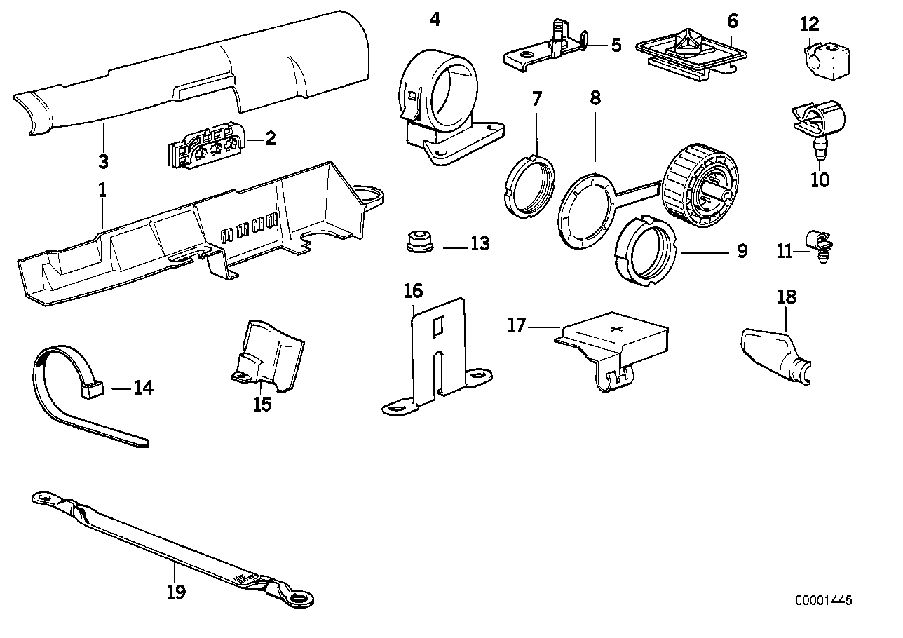 Cable harness fixings