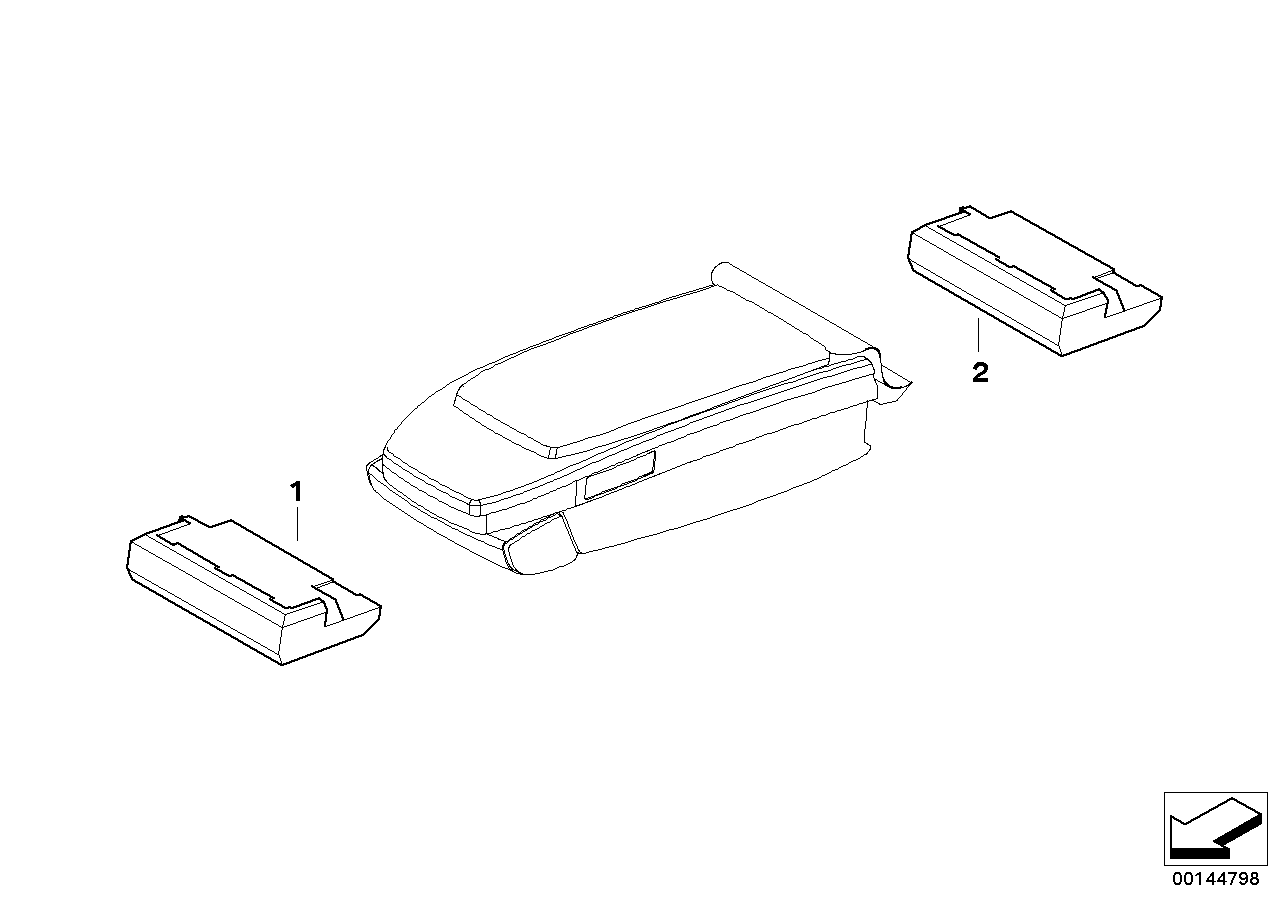 Kontrol ünit.,Orta konsol/Kol dayanağı