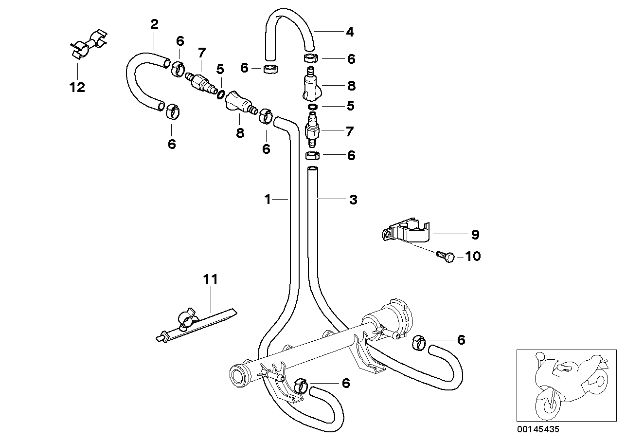 Condotto d.carburante e pezzi di fissagg