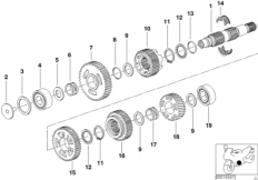 5-speed gearbox output shaft M 93, M 94