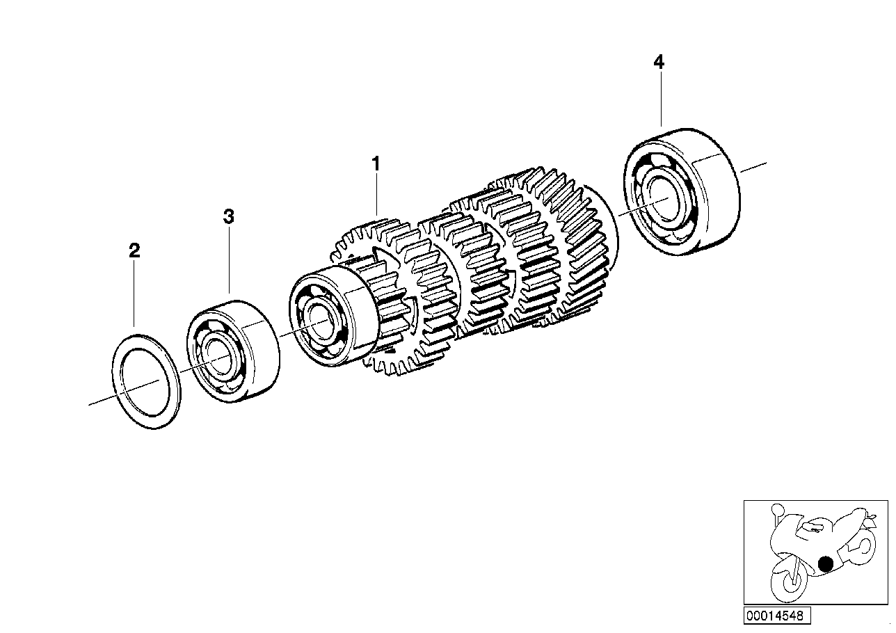 Arbre intermédiaire BV 5 rapports