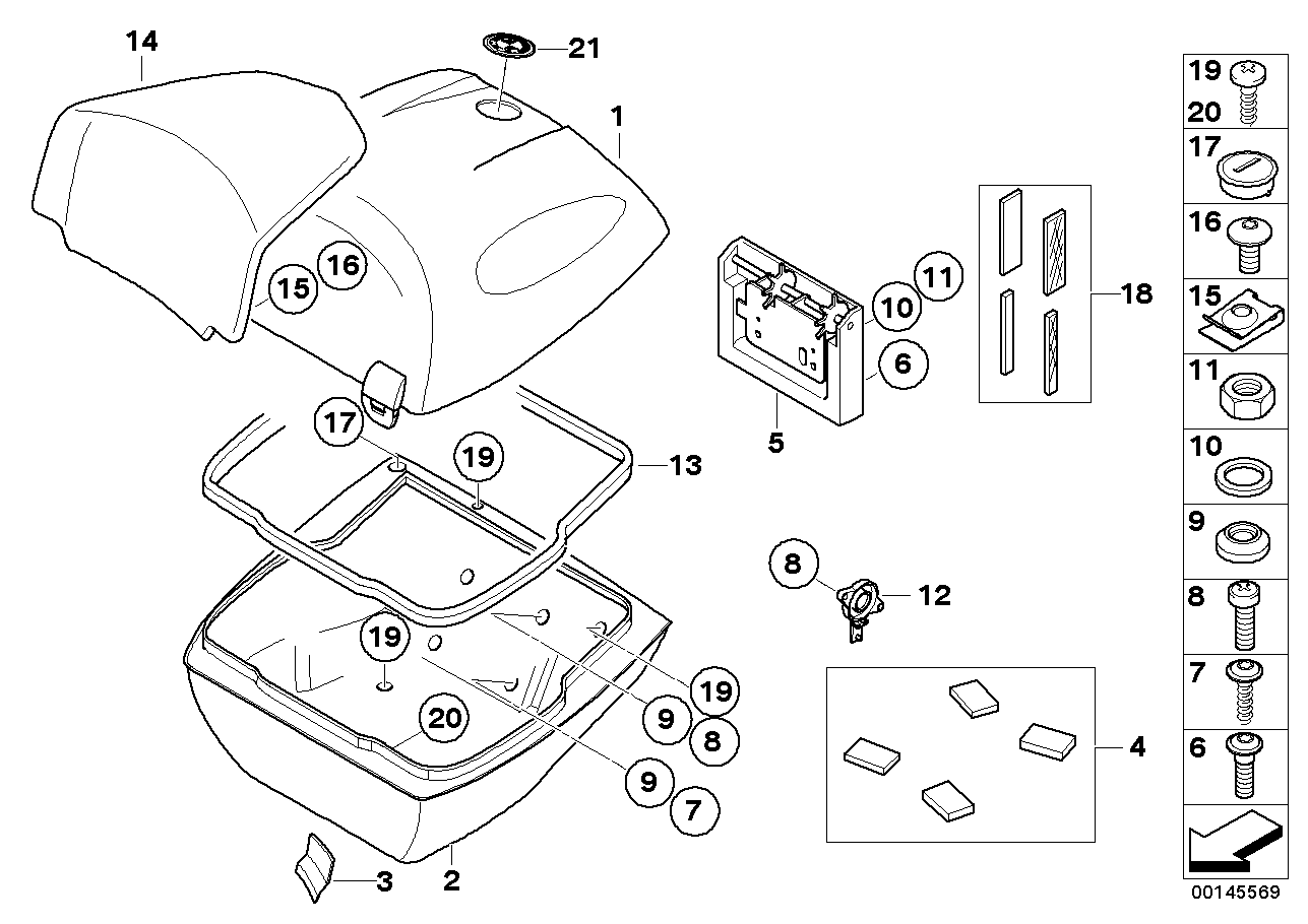 零件 杂物箱 49l