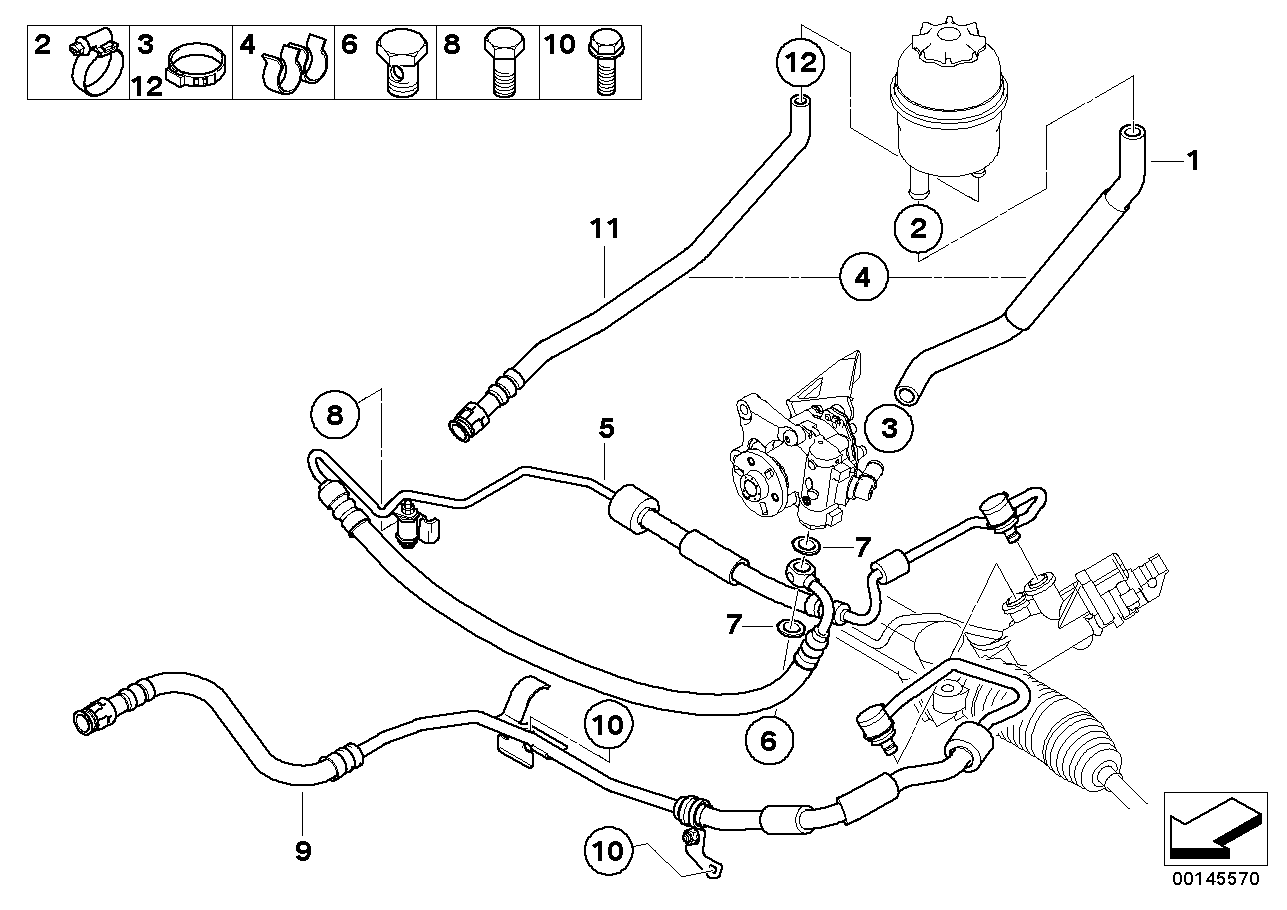 Hydro steering-oil pipes