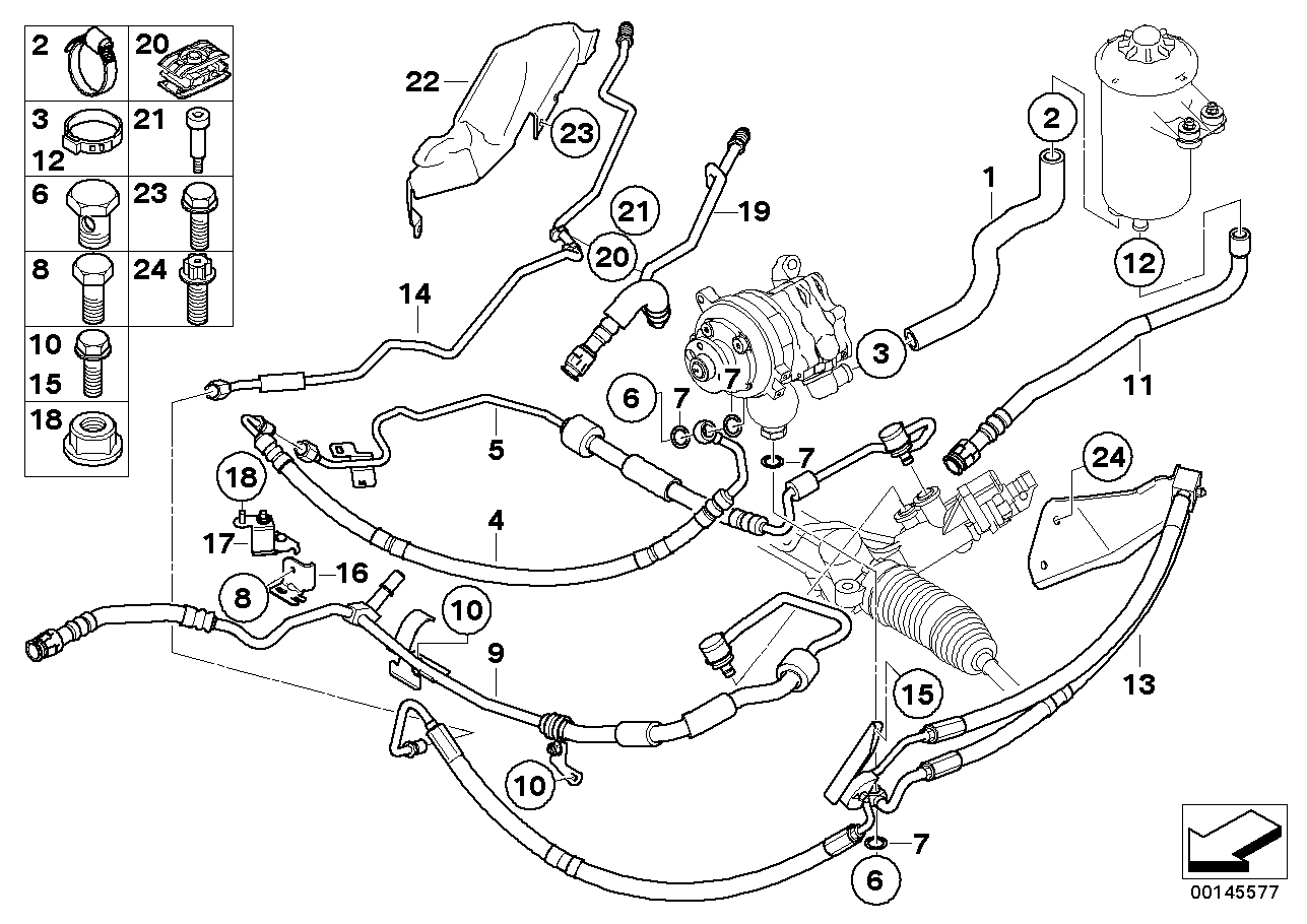 Power steering/oil pipe/dynamic drive