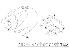 Fuel tank/attaching parts