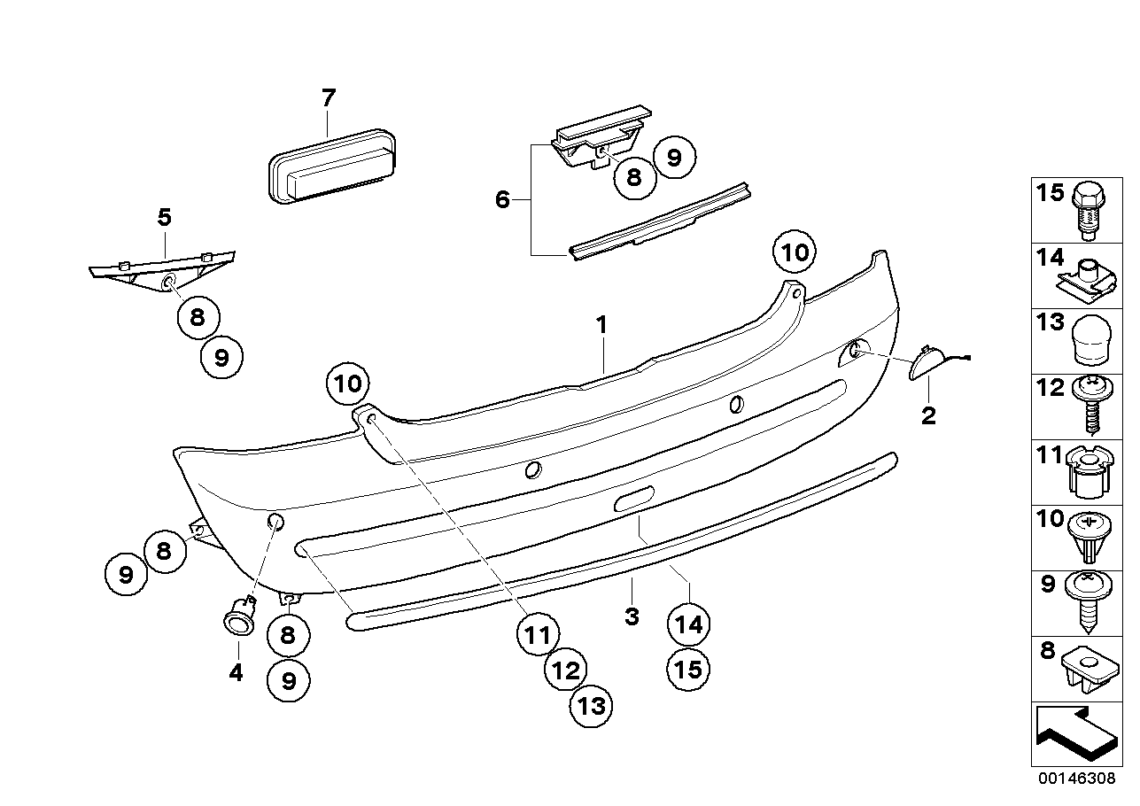 Trim panel, rear