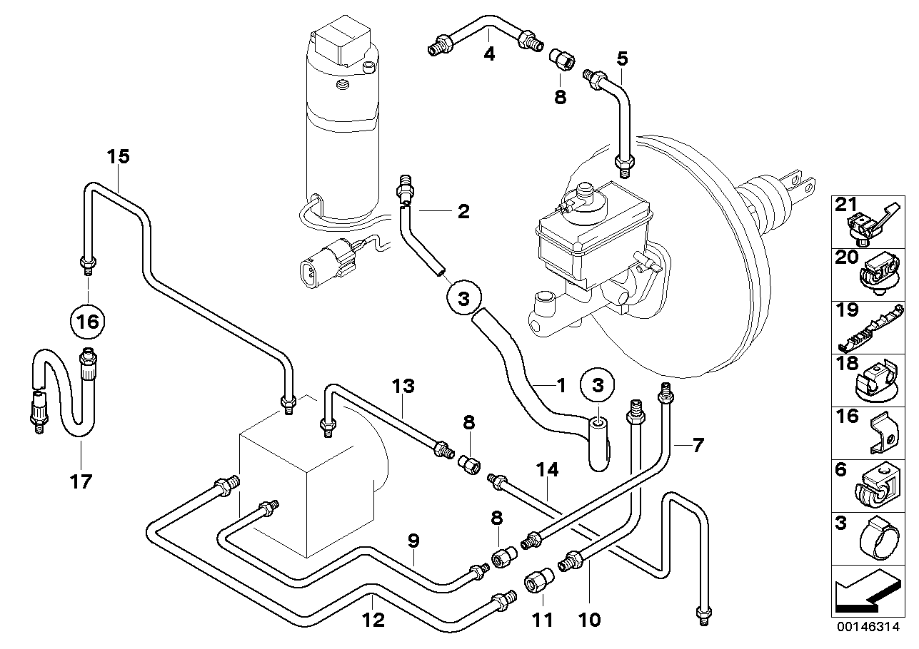 Front brake pipe ASC/DSC