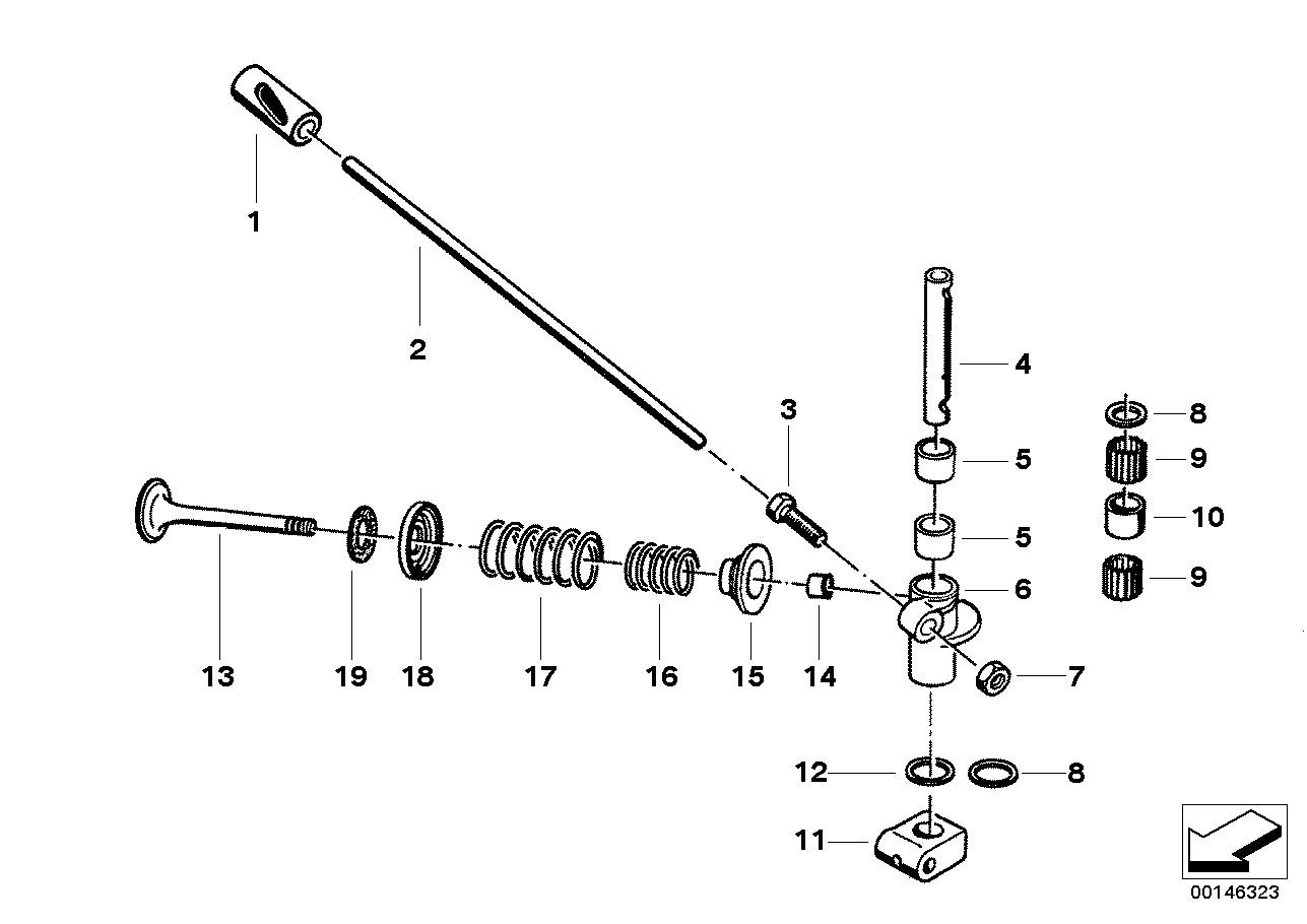 Klepbediening-tuimelaar/ventiel