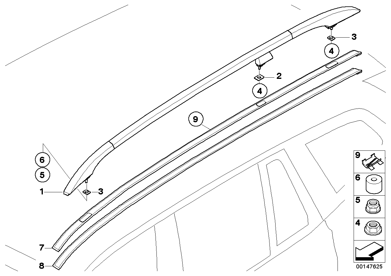 Roof moulding/Roof rail