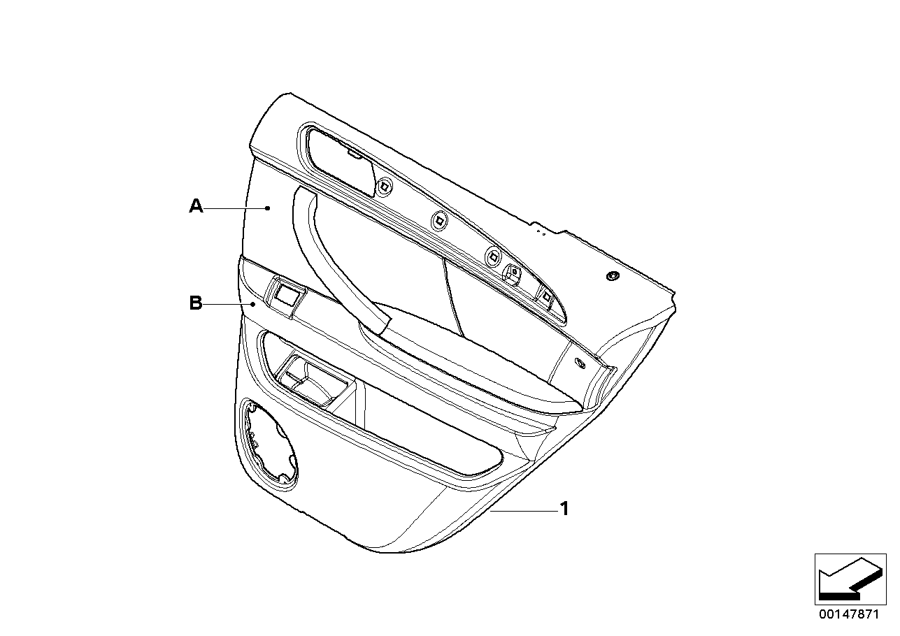 Individual dörrbeklädnad bak airbag