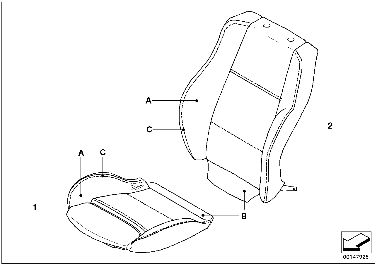 Individual cover, sports seat, leather