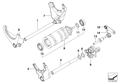 6-speed gearbox shift components