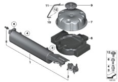 Levelling device/pressure accumulator