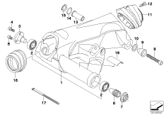 Rear wheel swinging arm