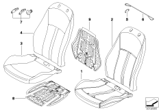 座椅 前部 座垫和座套 标准座椅