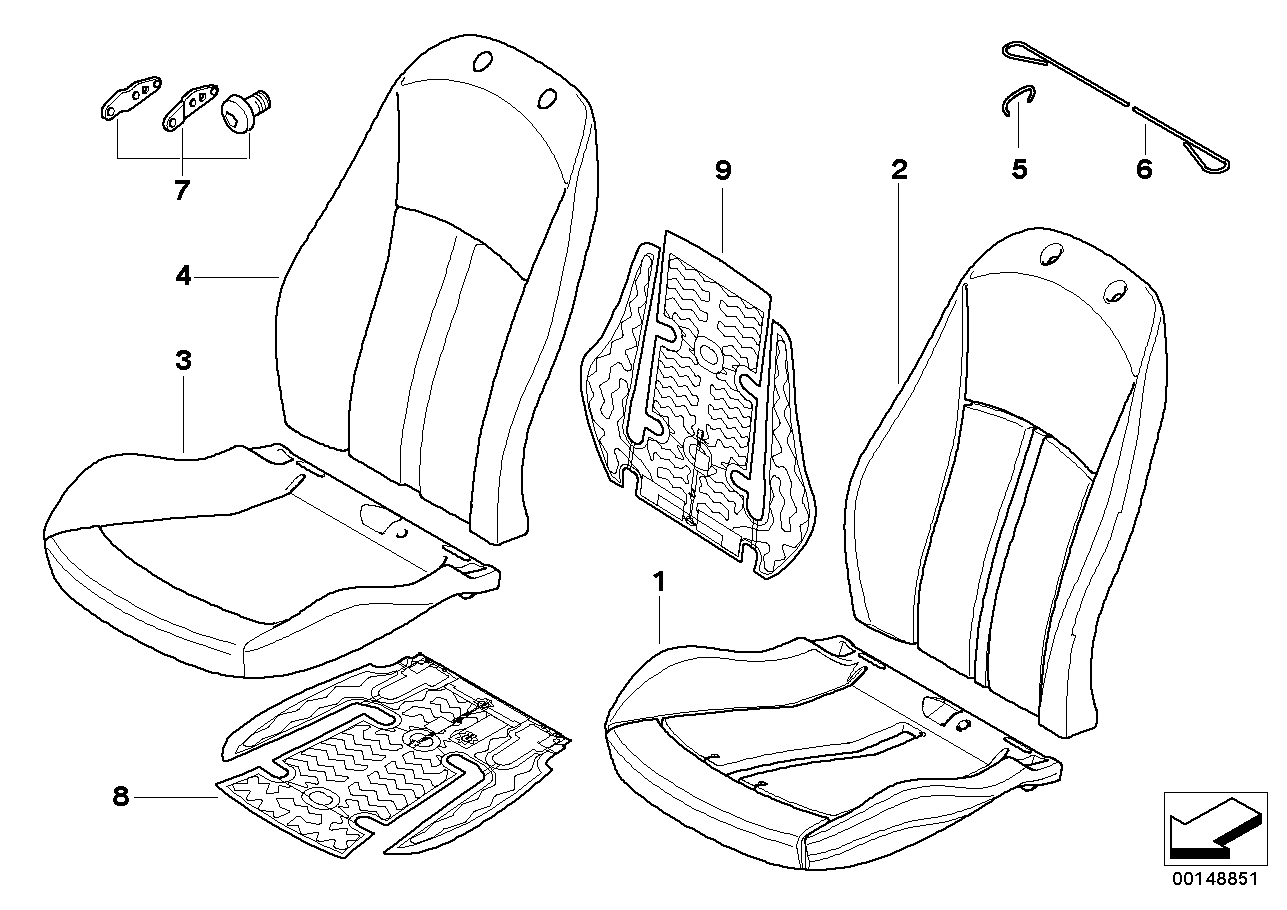 Seat, front, cushion, & cover,basic seat