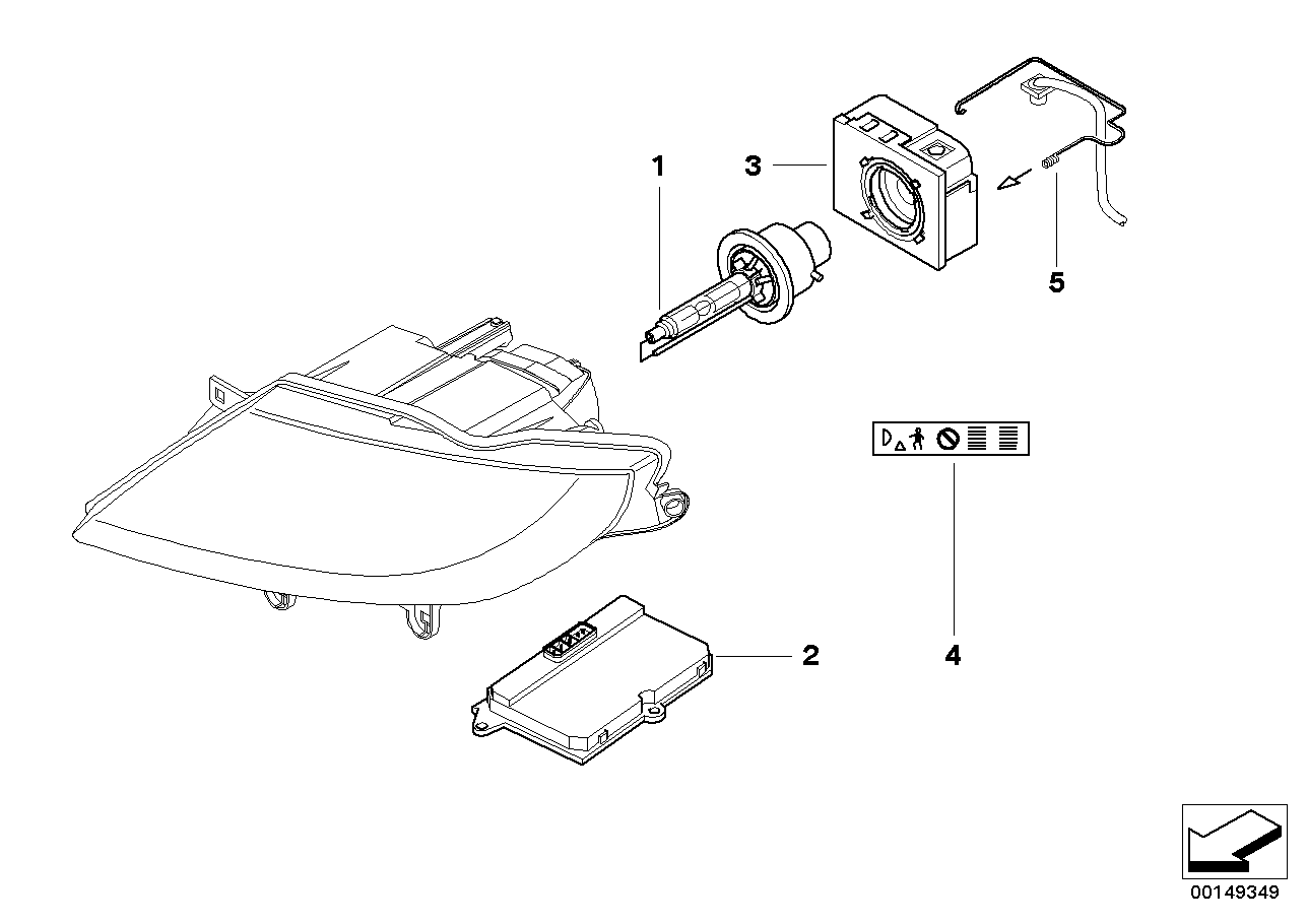 Koplamp elektron. delen Xenon-licht