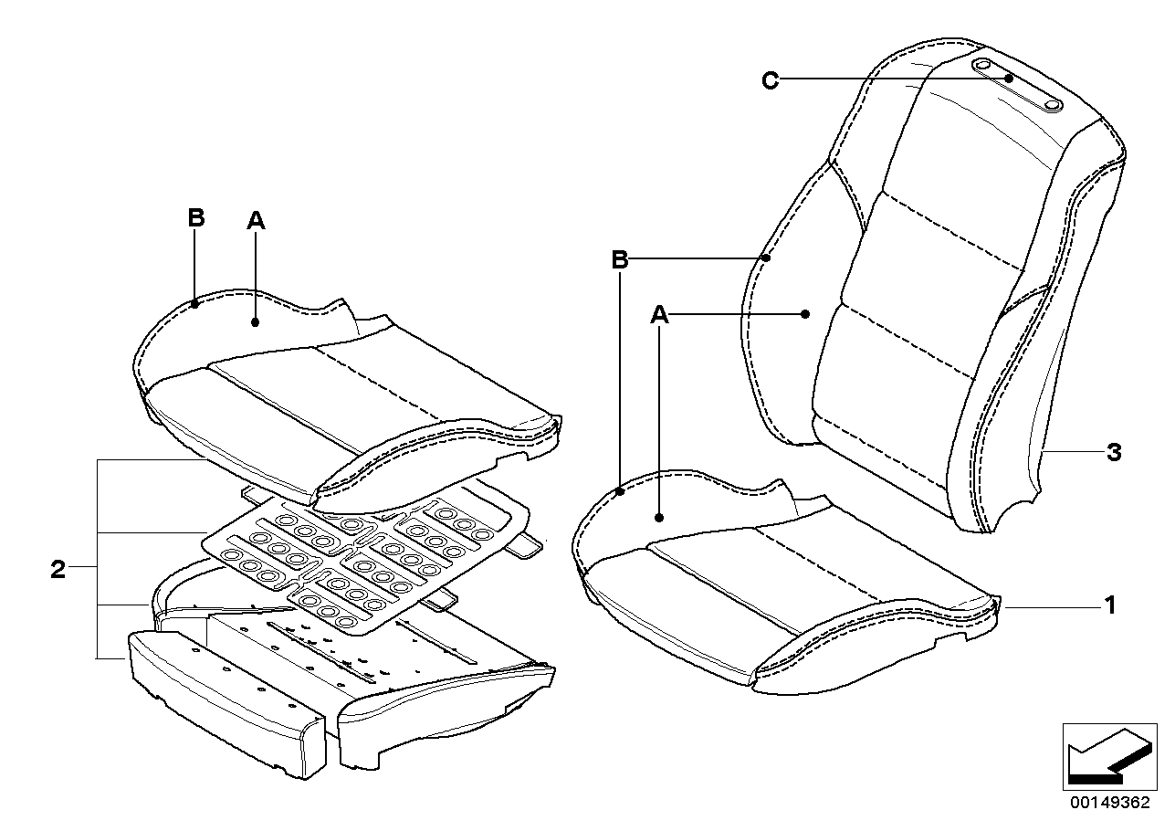 Individual sports seat cover, front