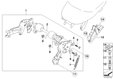 Mounting parts for seat bench