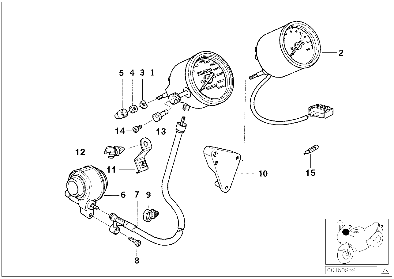 Speedometer/rev. counter