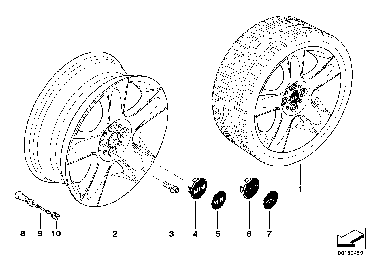 MINI 轻质合金轮辋 5 星 91