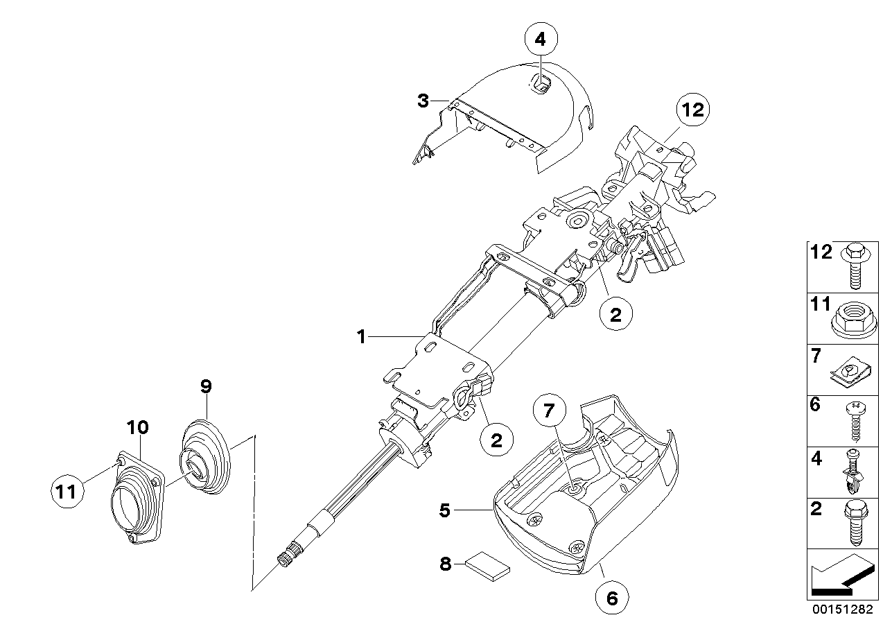 Steering column/trim panel