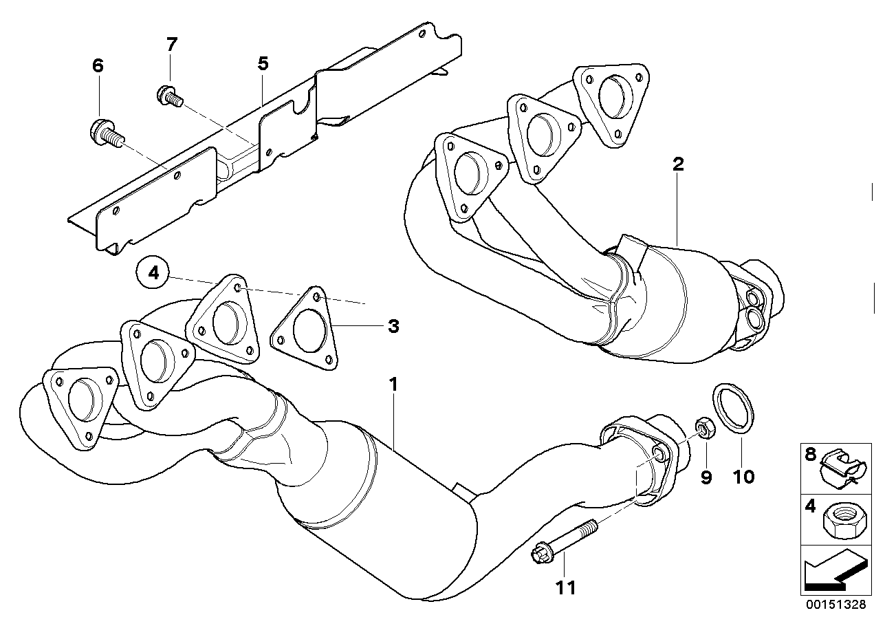 Exhaust manifold with catalyst