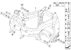 Frame front section/mounting parts