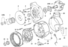 Alternator, individual parts 105A