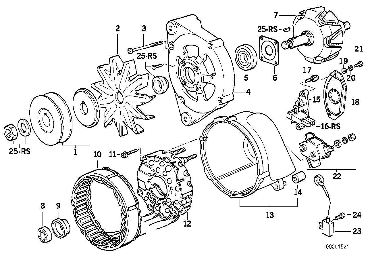 オルタネーター 個別部品 90A