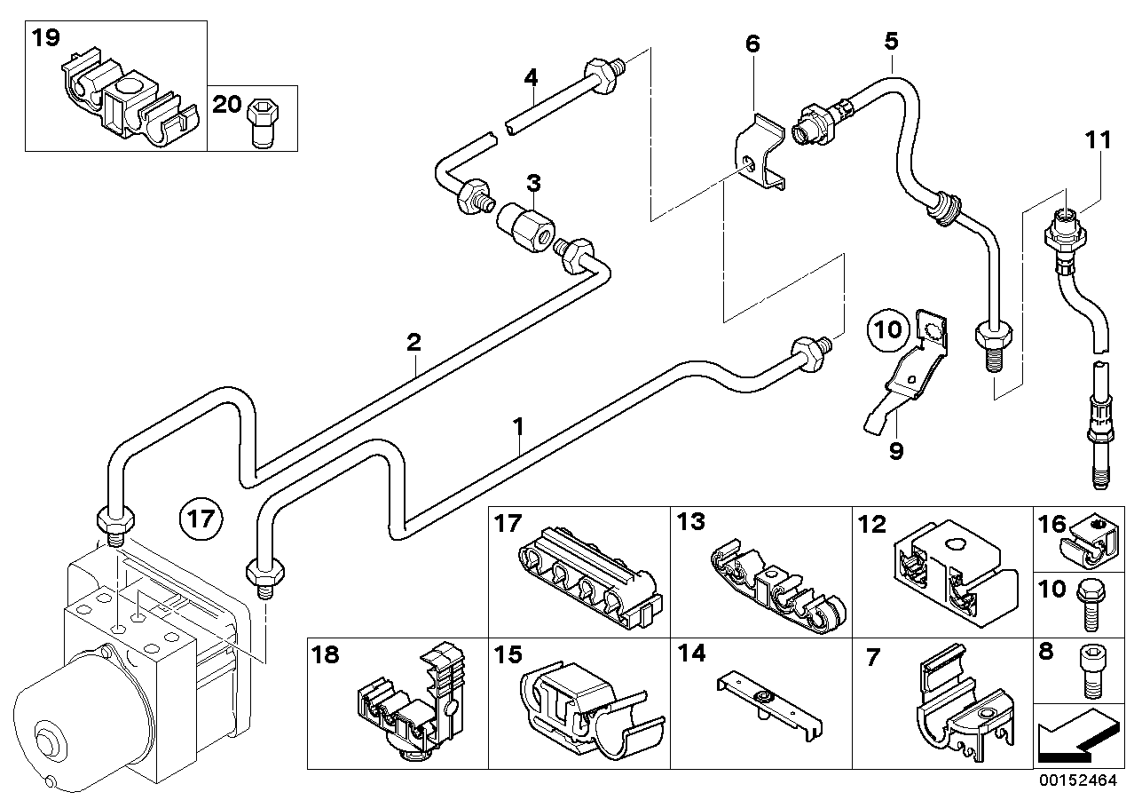 Brake pipe rear