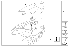 Mounting parts, luggage grid