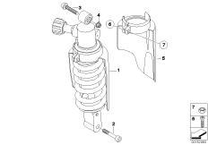 Spring strut, rear