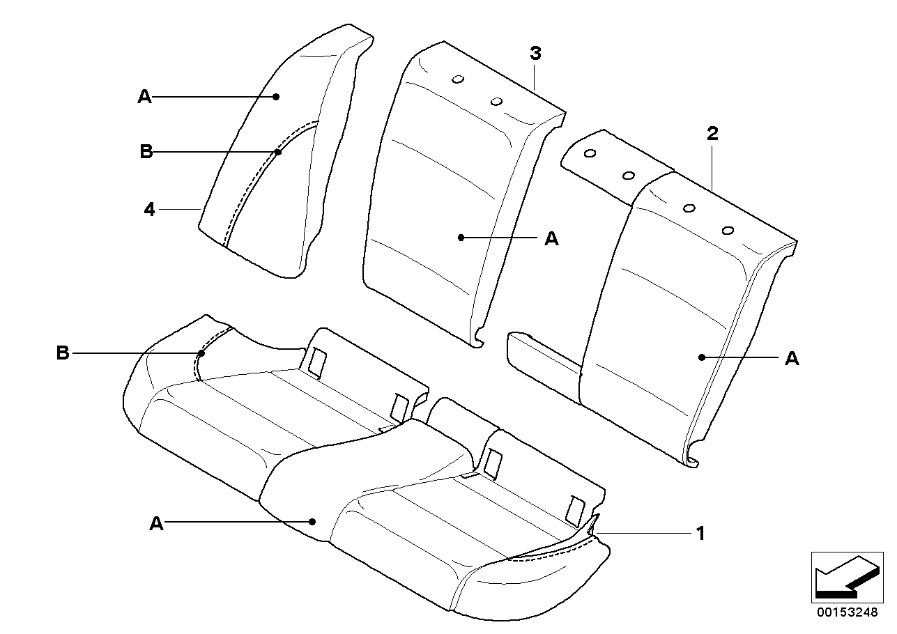 Individual through-load sport seat, rear