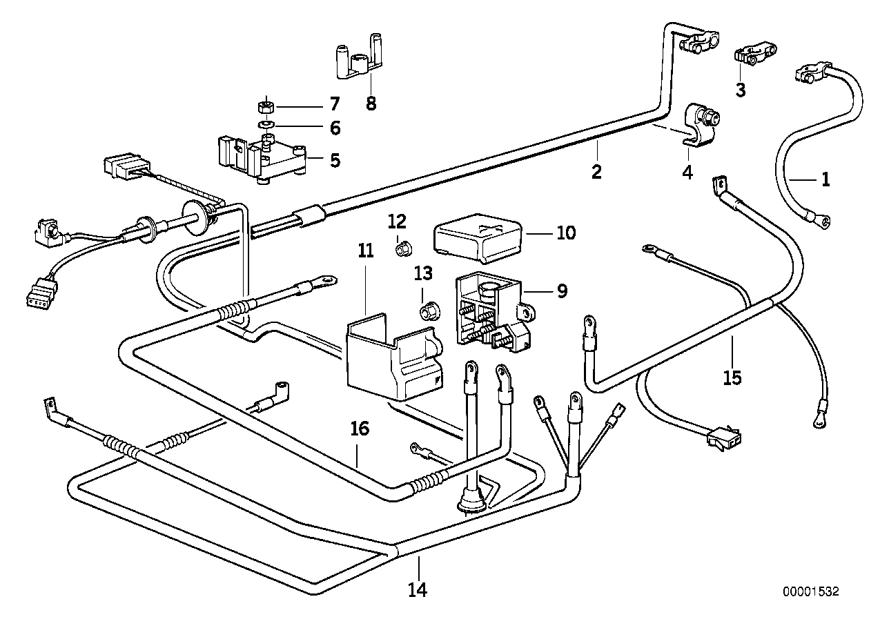 Batterikabel/kabel startmotor