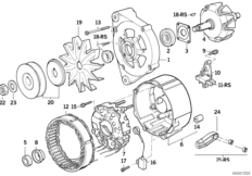 Alternador 65A - peças individuais