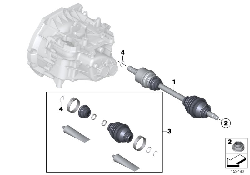 Output shaft front left