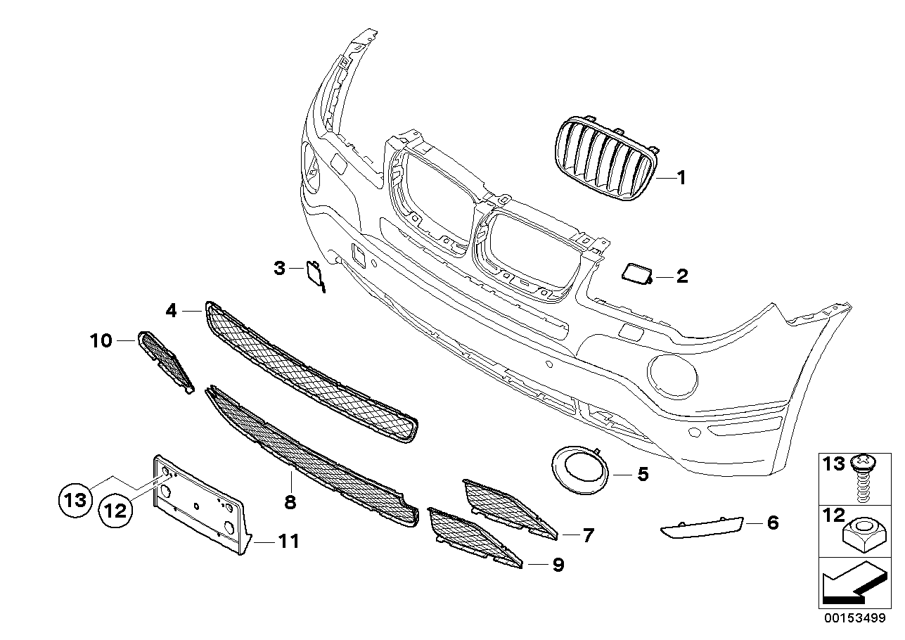 Mounted parts, bumper