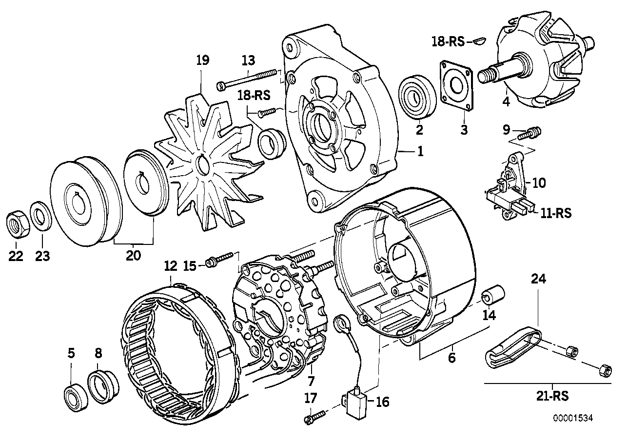 Alternator parts 90a