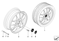 MINI alloy wheel, 5-start spooler 100