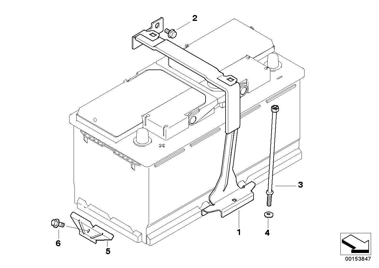 Battery holder and mounting parts