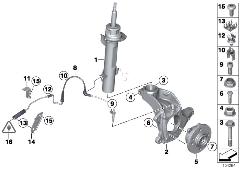 Front Spring strut/Carrier/Wheel bearing