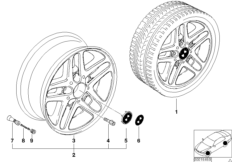 BMW light alloy wheel, double spoke 53
