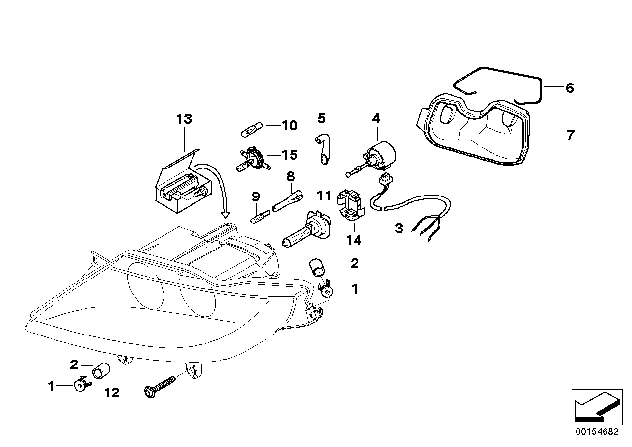 Single parts, xenon headlight