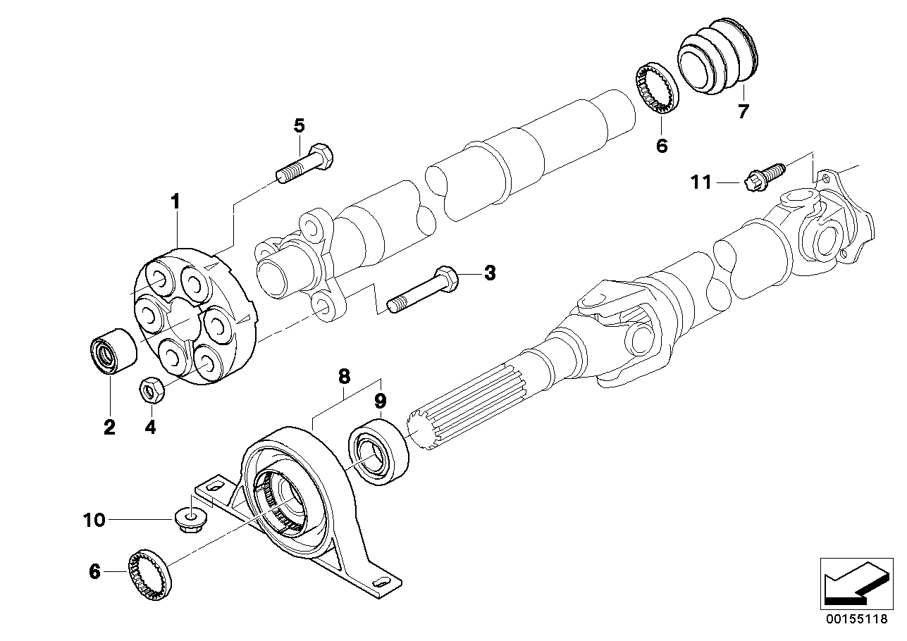 Albero di trasm., pezzi singoli,4 ruote